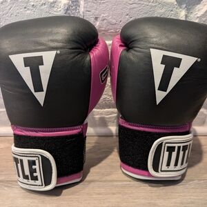 Title Boxing Women's Black and Pink Gloves